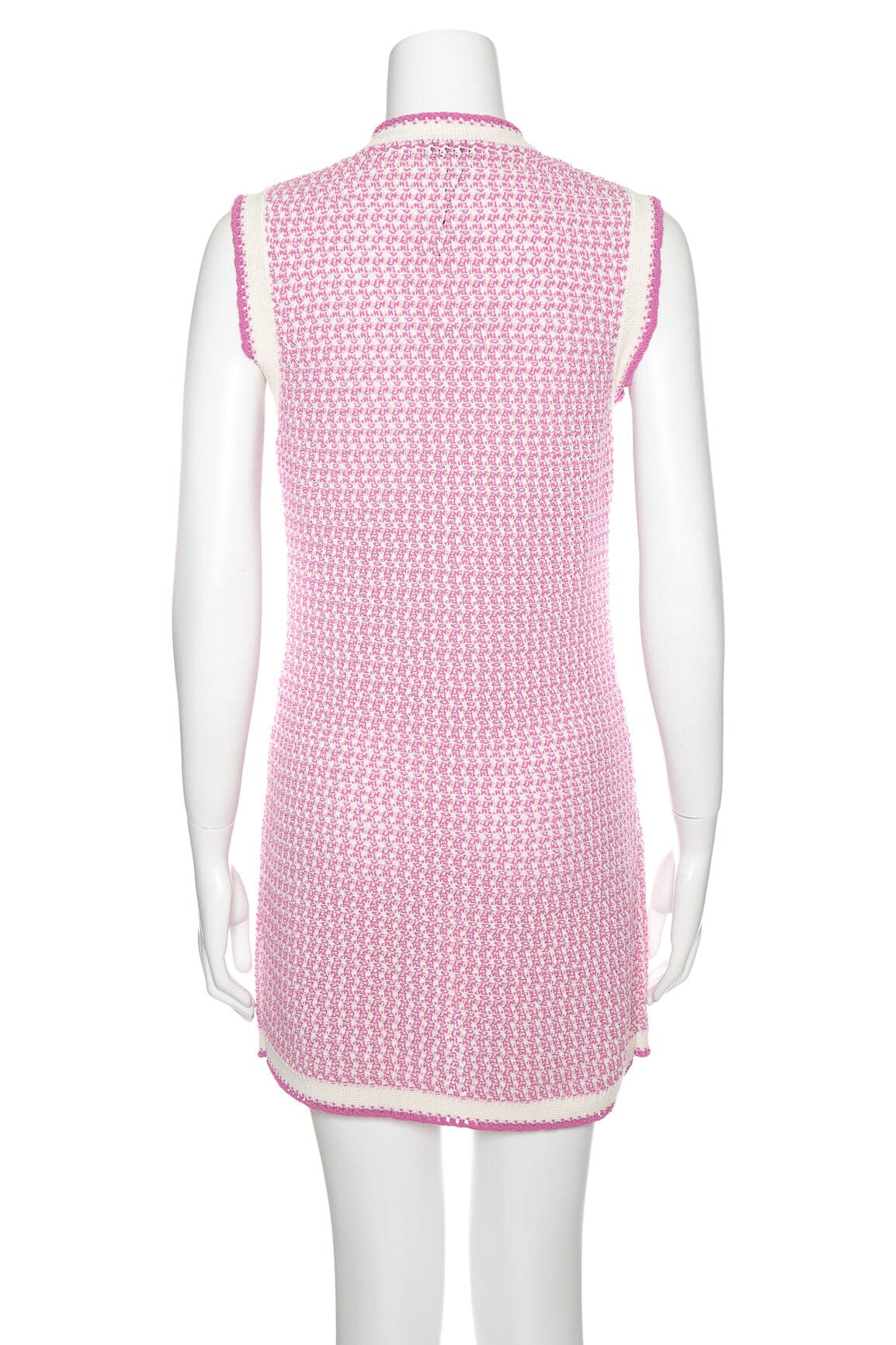 Chanel 2022 Pink Knit Sleeveless Mini Dress SZ 36