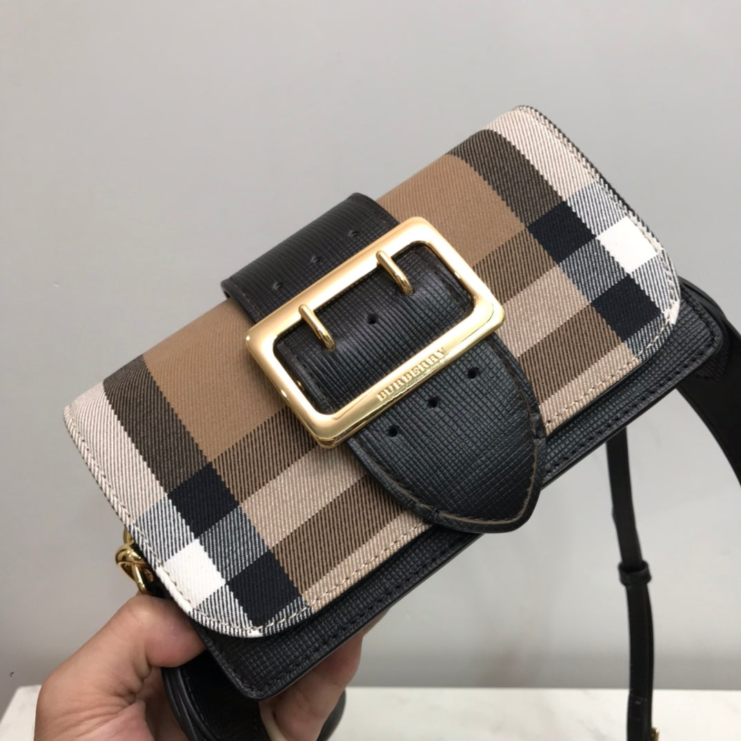 Top Quality Small Bridle Ho Check And Buckle Crossbody Black For Women, Bags 7.8in/20cm