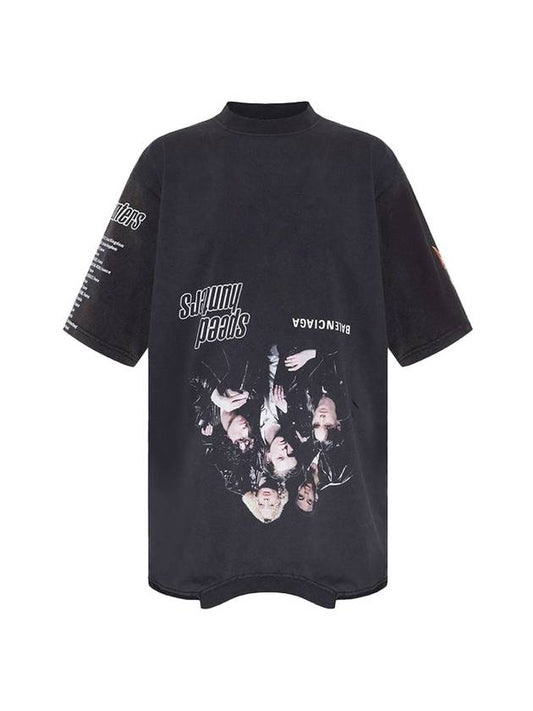 Luxury Balenciaga Trending 2025 Speed Hunter Upside Down Oversized Short Sleeve T-shirt Black
