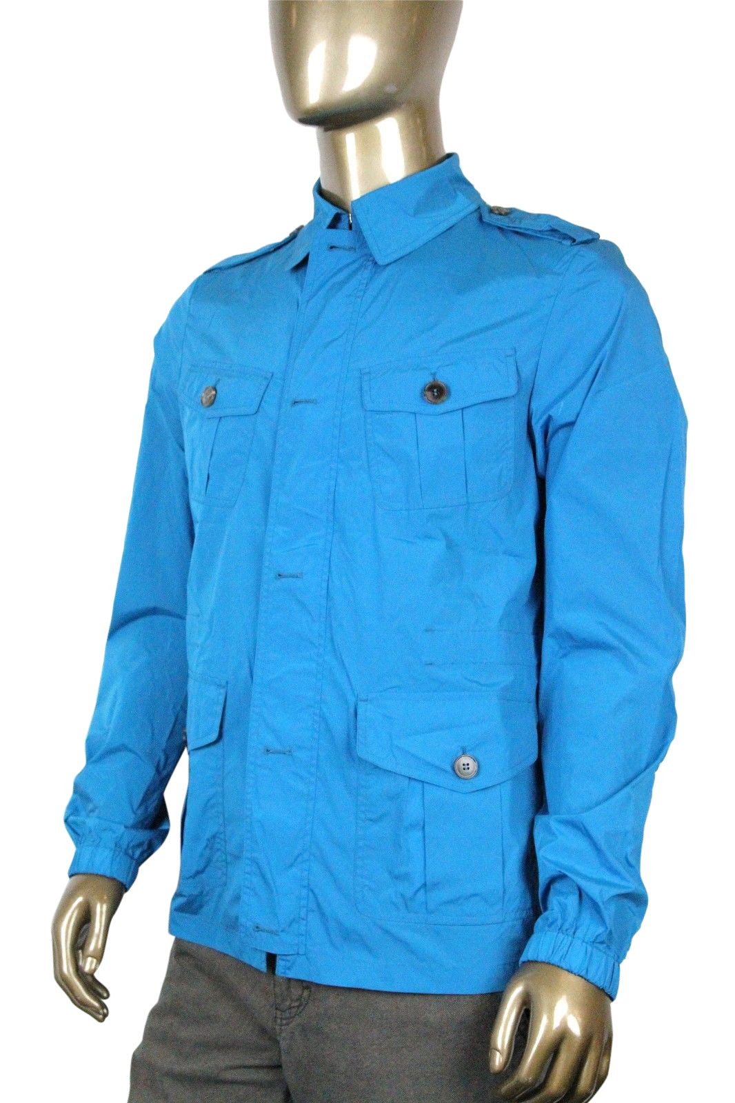 Gucci Men's Stretch Windbreak Turquoise Polyamide Elastane Blo  Jacket