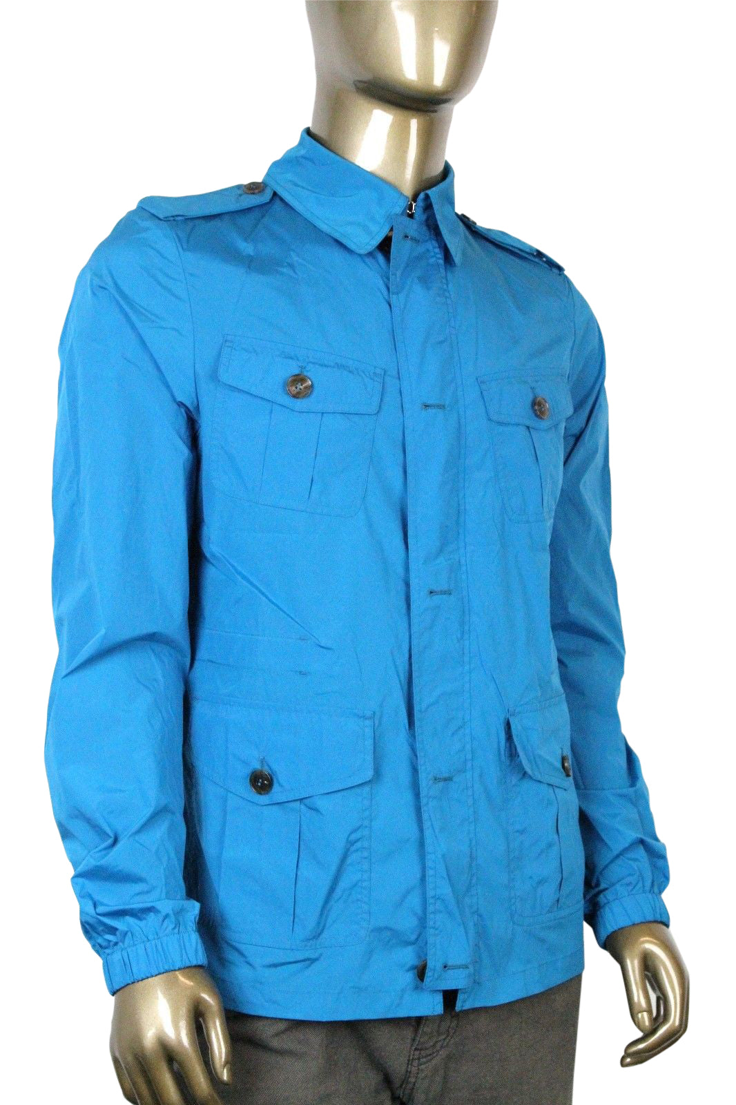 Gucci Men's Stretch Windbreak Turquoise Polyamide Elastane Blo  Jacket