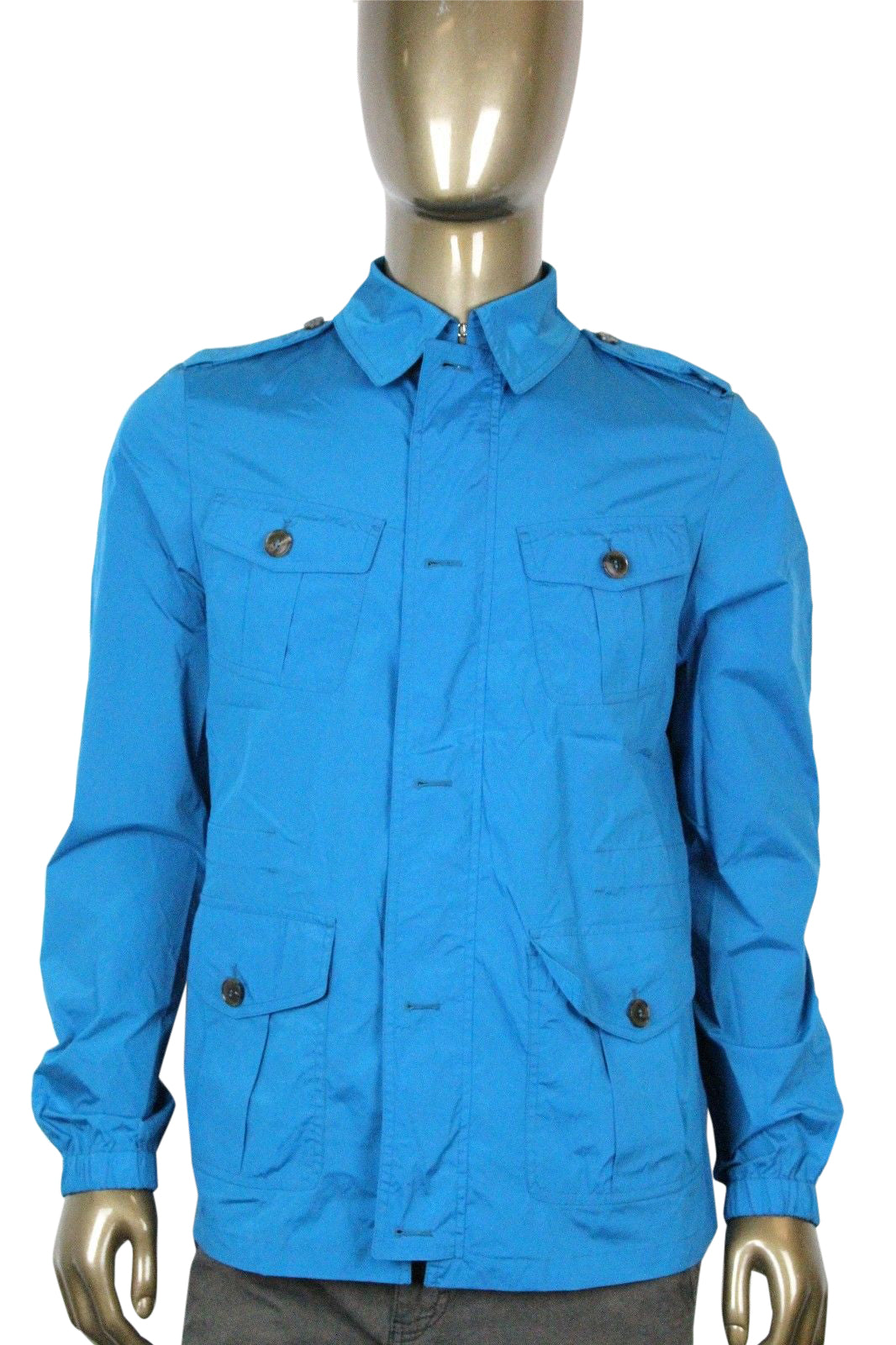 Gucci Men's Stretch Windbreak Turquoise Polyamide Elastane Blo  Jacket