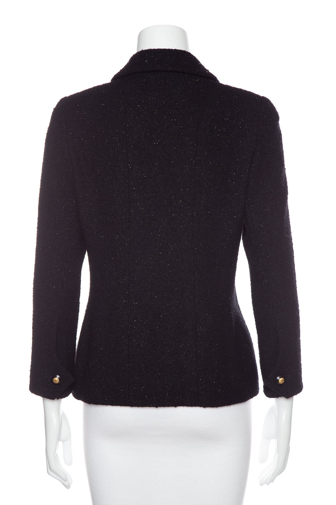 Chanel   1993 Autumn Black Glitter and Sequins Detail Jacket SZ 46