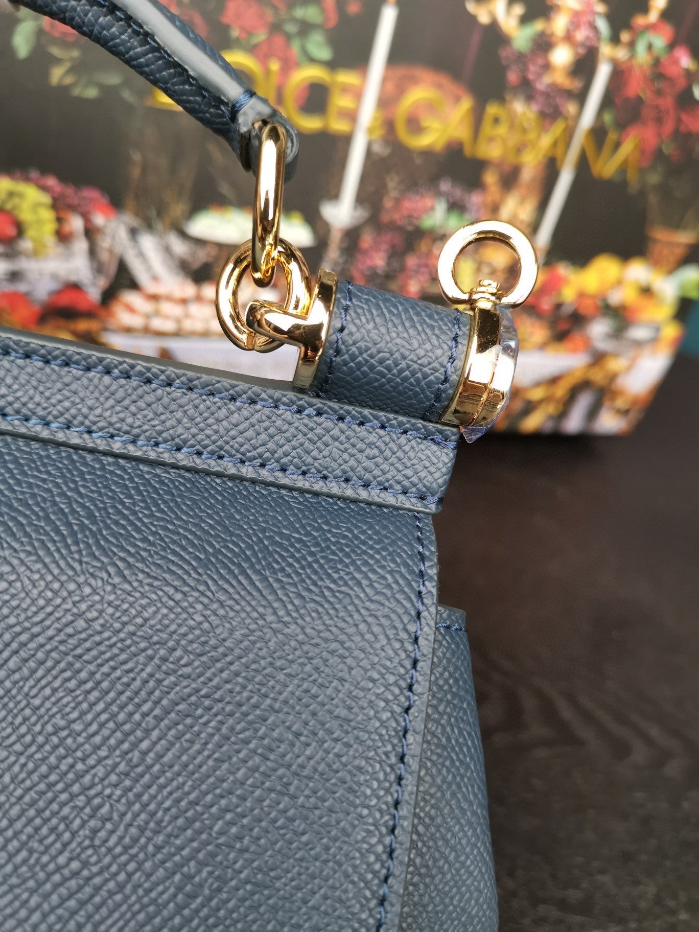 Top Quality Small Sicily Bag In Dauphine Blue For Women 7.5in/19cm Top Quality