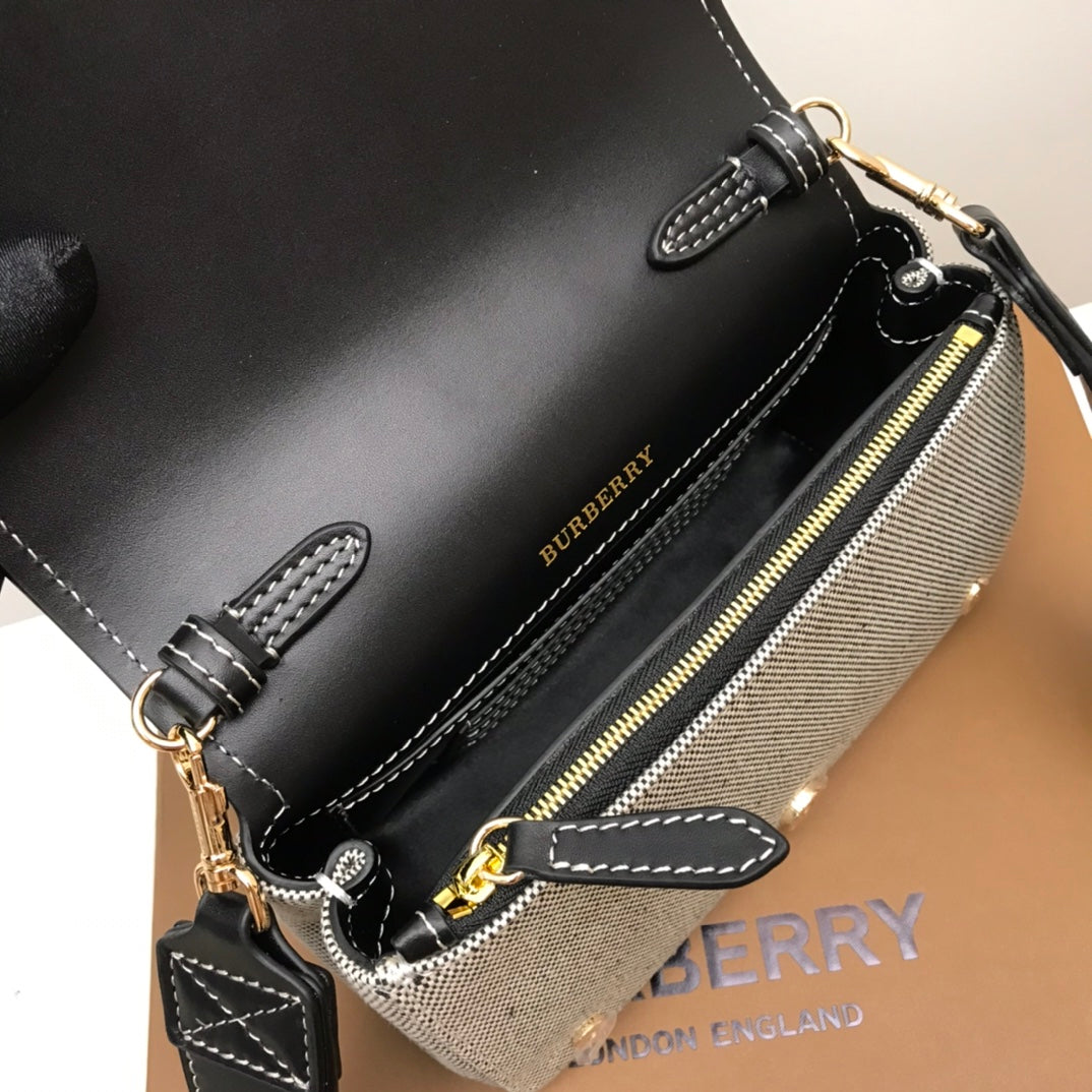 Top Quality Horseferry Print Cotton Canvas Small Crossbody Bag For Women, Bags 7.1in/18cm