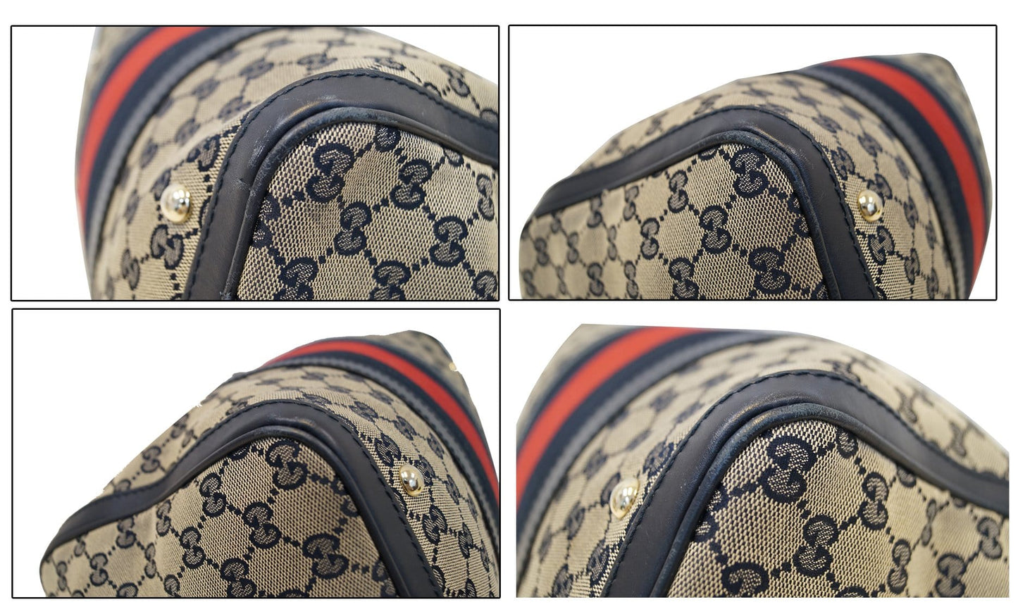 GUCCI  Web Medium  GG Boston Bag with Signature Web