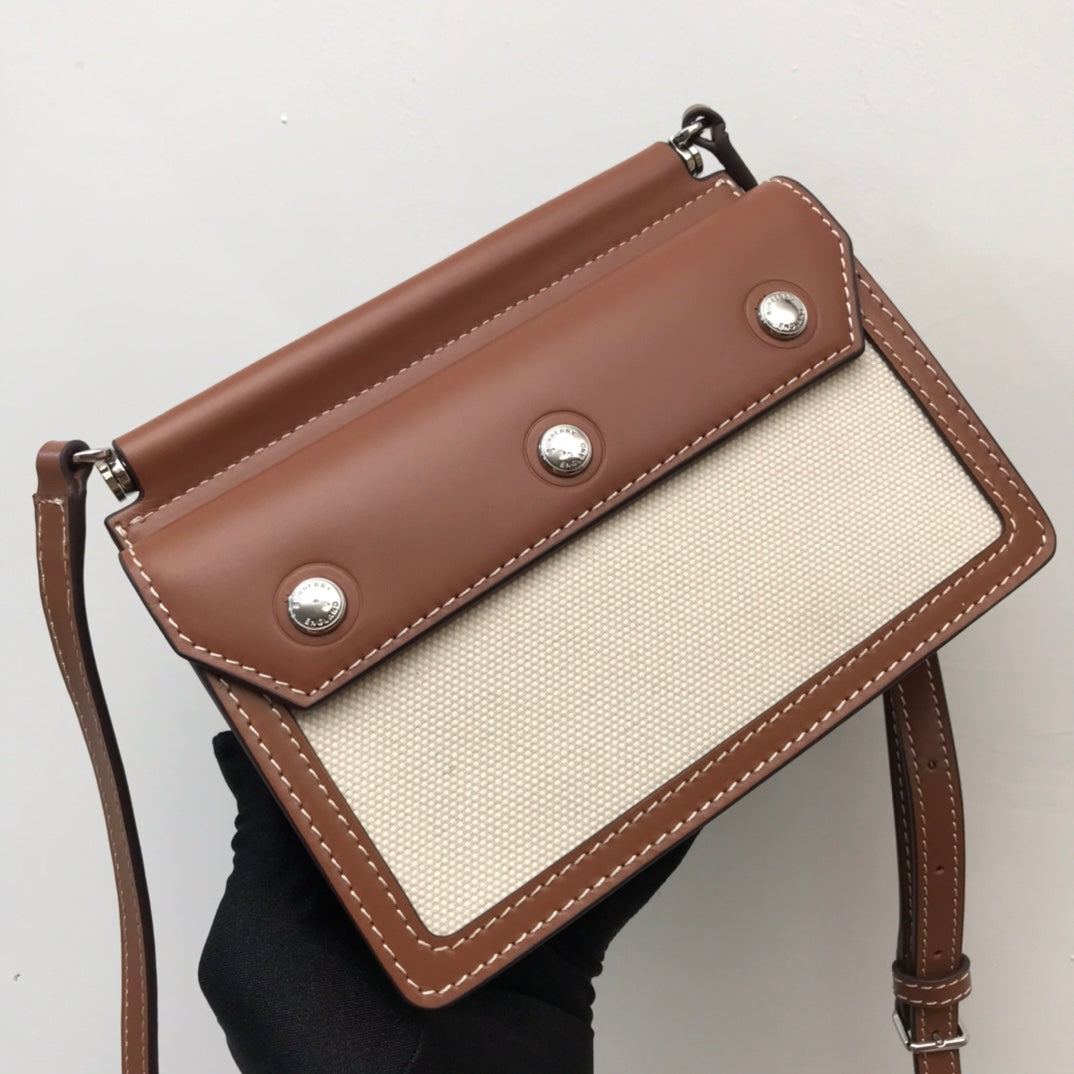 Top Quality Mini Horseferry Print Title Bag With Pocket Detail Malt Brown For Women, Bags 7.5in/19cm 80146111