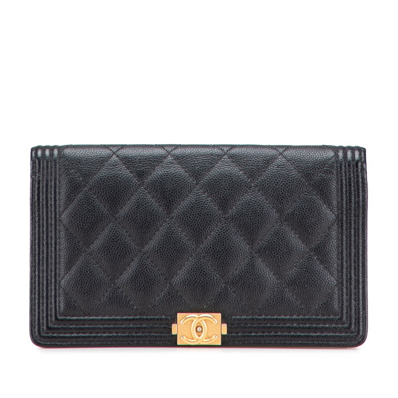 Chanel Boy Chanel Caviar Long Wallet