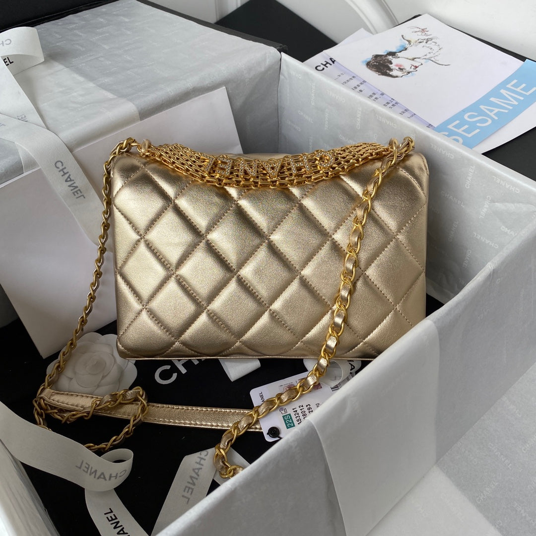 CHLFlap Bag Small Gold Bag For Women 15cm/6in