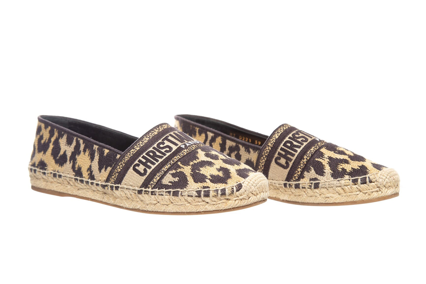 Christian Dior Beige & Black Cheetah Print Espadrille SZ 39