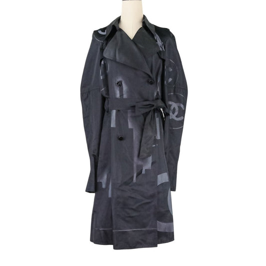 Chanel Logo Jacquard Silk Trench Coat
