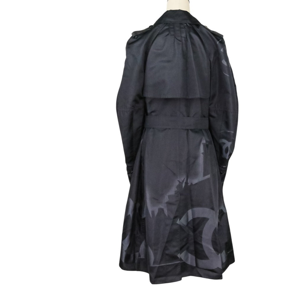 Chanel Logo Jacquard Silk Trench Coat