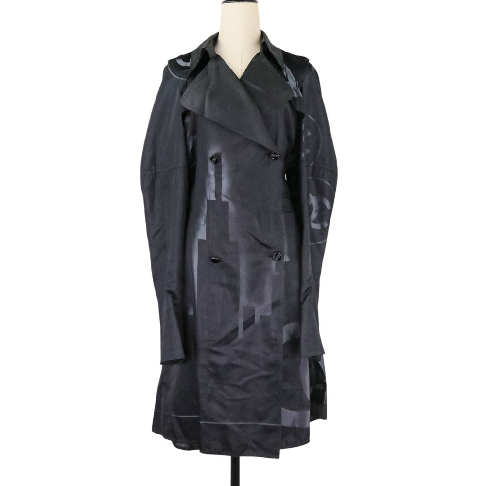 Chanel Logo Jacquard Silk Trench Coat