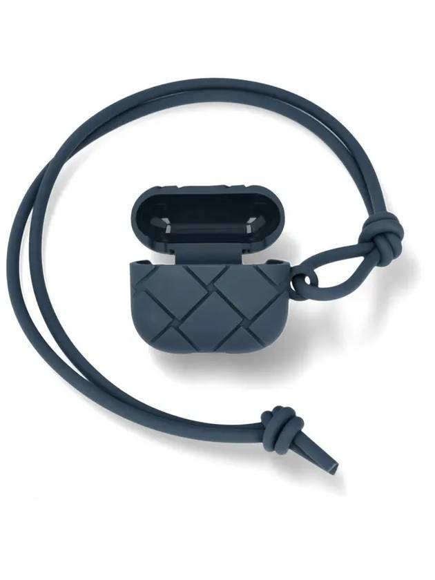 Luxury Bottega Veneta Intrecciato Airpod Case Navy Blue