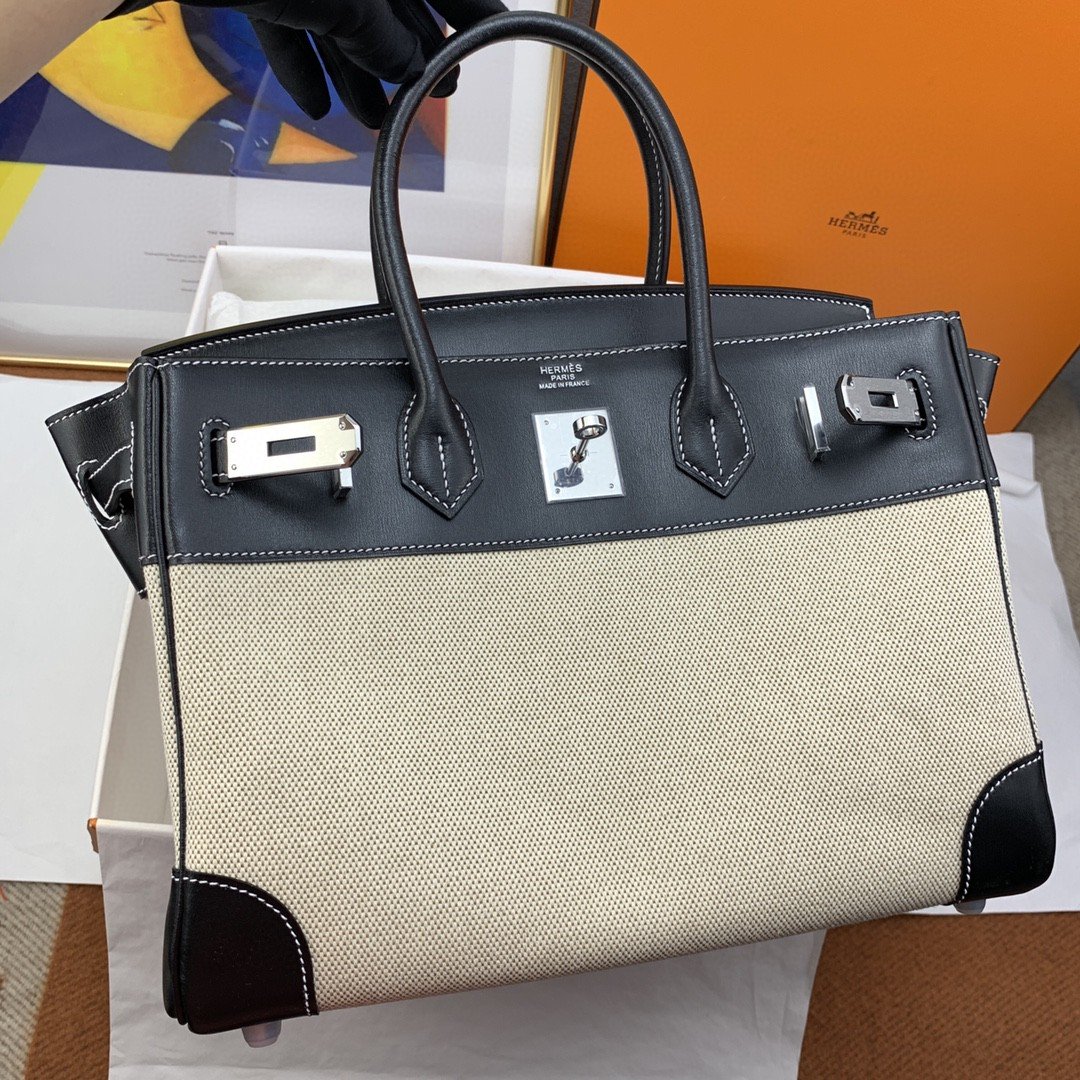 Top Quality Birkin Nata Swift BiColor For Women SiTop Qualityer Toned Hardware 11.8in/30cm