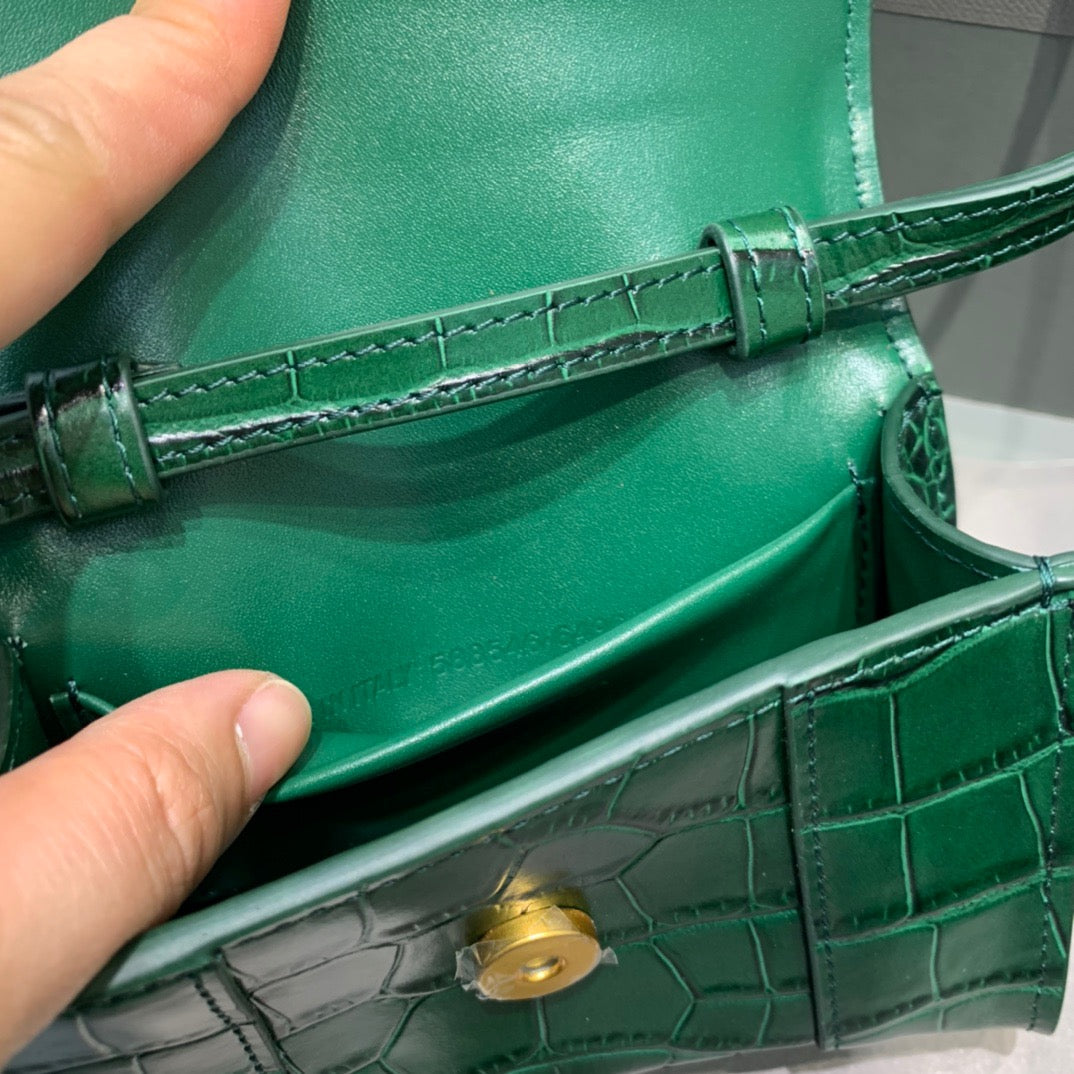 Top Quality Hourglass Mini Handbag In Green, For Women,  Bags 4.7in/12cm