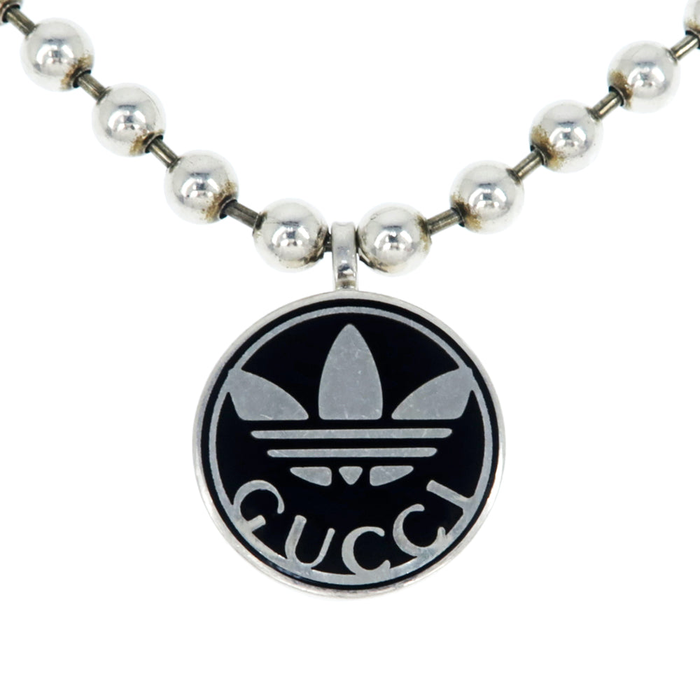 Gucci Adidas Collaborative necklace Ballchain Trophy Silver Black AG925 Pendant   Accessories