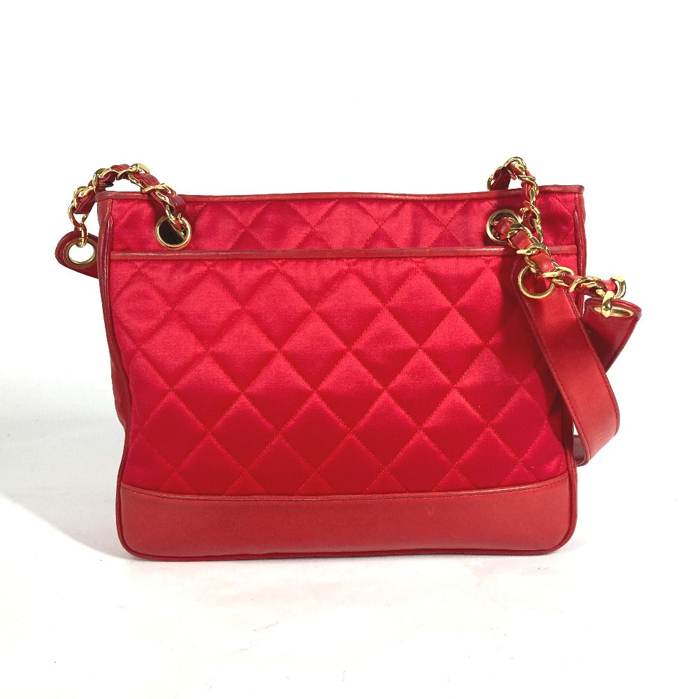 CHANEL Shoulder Bag Satin, Leather Red   Cocoball Matrasse quilting Women