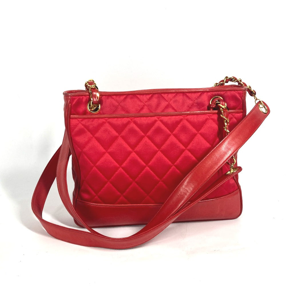 CHANEL Shoulder Bag Satin, Leather Red   Cocoball Matrasse quilting Women