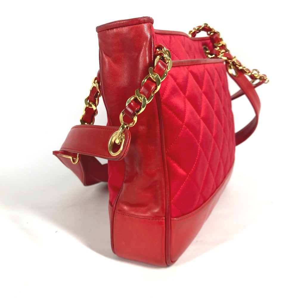 CHANEL Shoulder Bag Satin, Leather Red   Cocoball Matrasse quilting Women