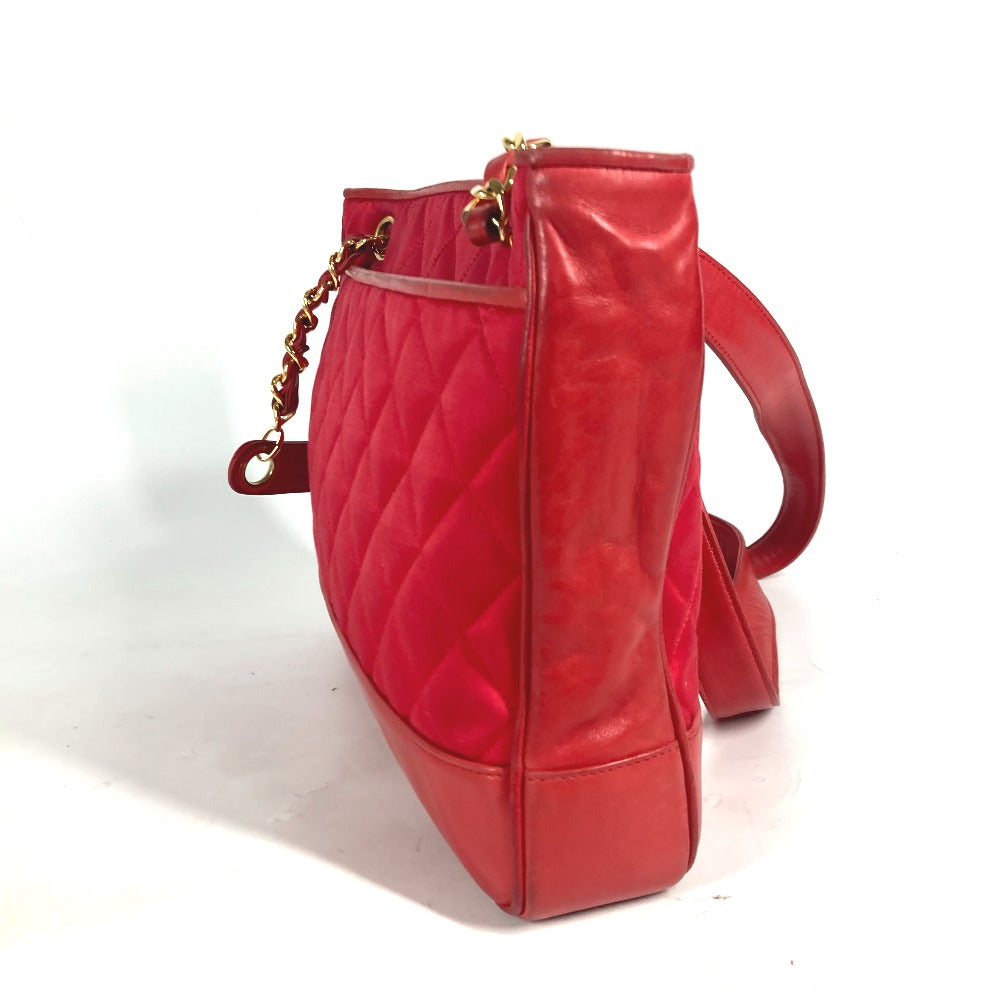 CHANEL Shoulder Bag Satin, Leather Red   Cocoball Matrasse quilting Women