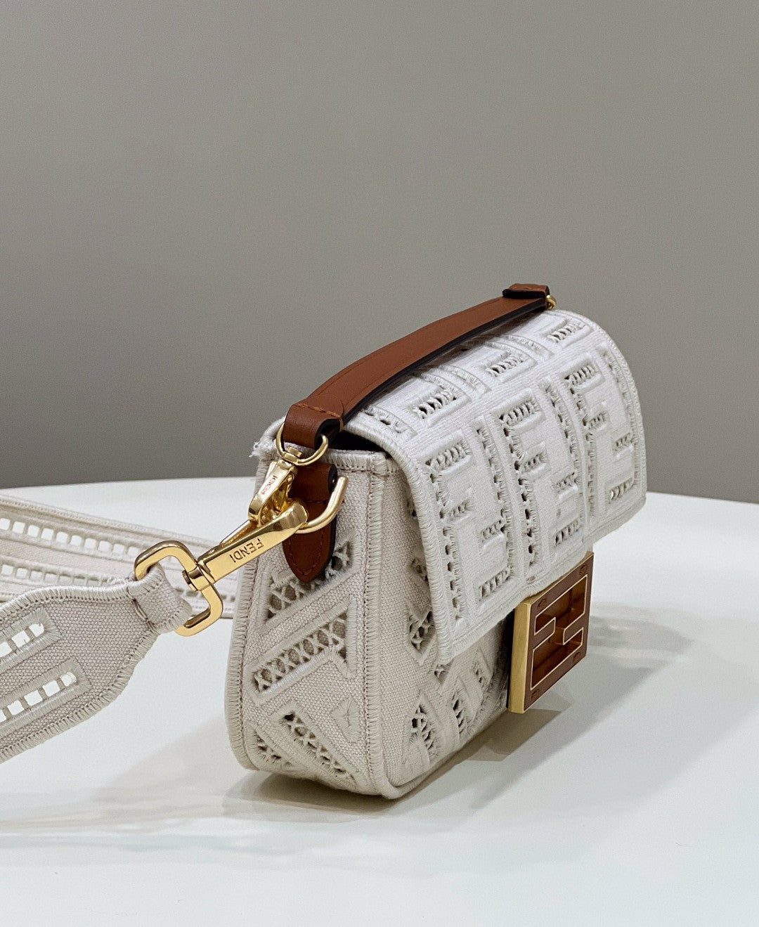 Top QualityTop Quality Baguette White with Embroidery Small Bag For Woman 21cm/8in