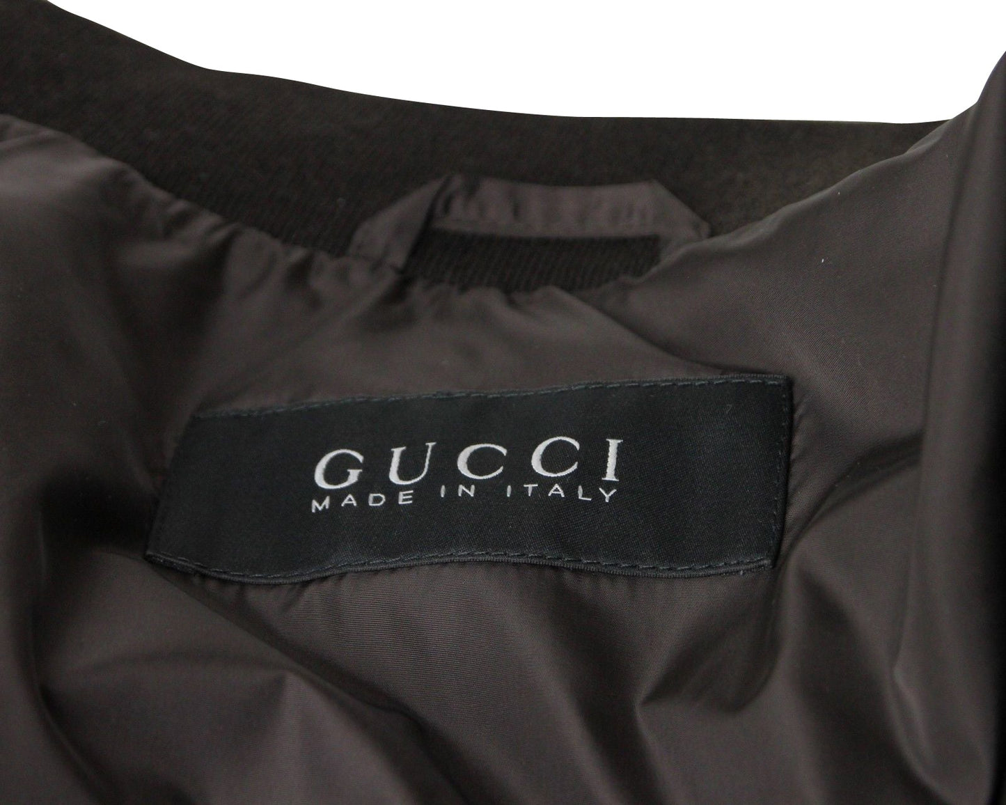 Gucci Men's Bomber Brown Polyamide Leopard Print Jacket