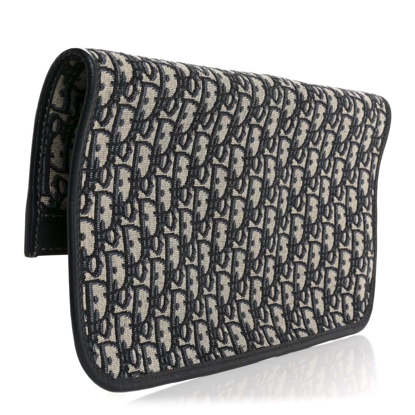 Christian Dior Oblique Fold Over Clutch Blue