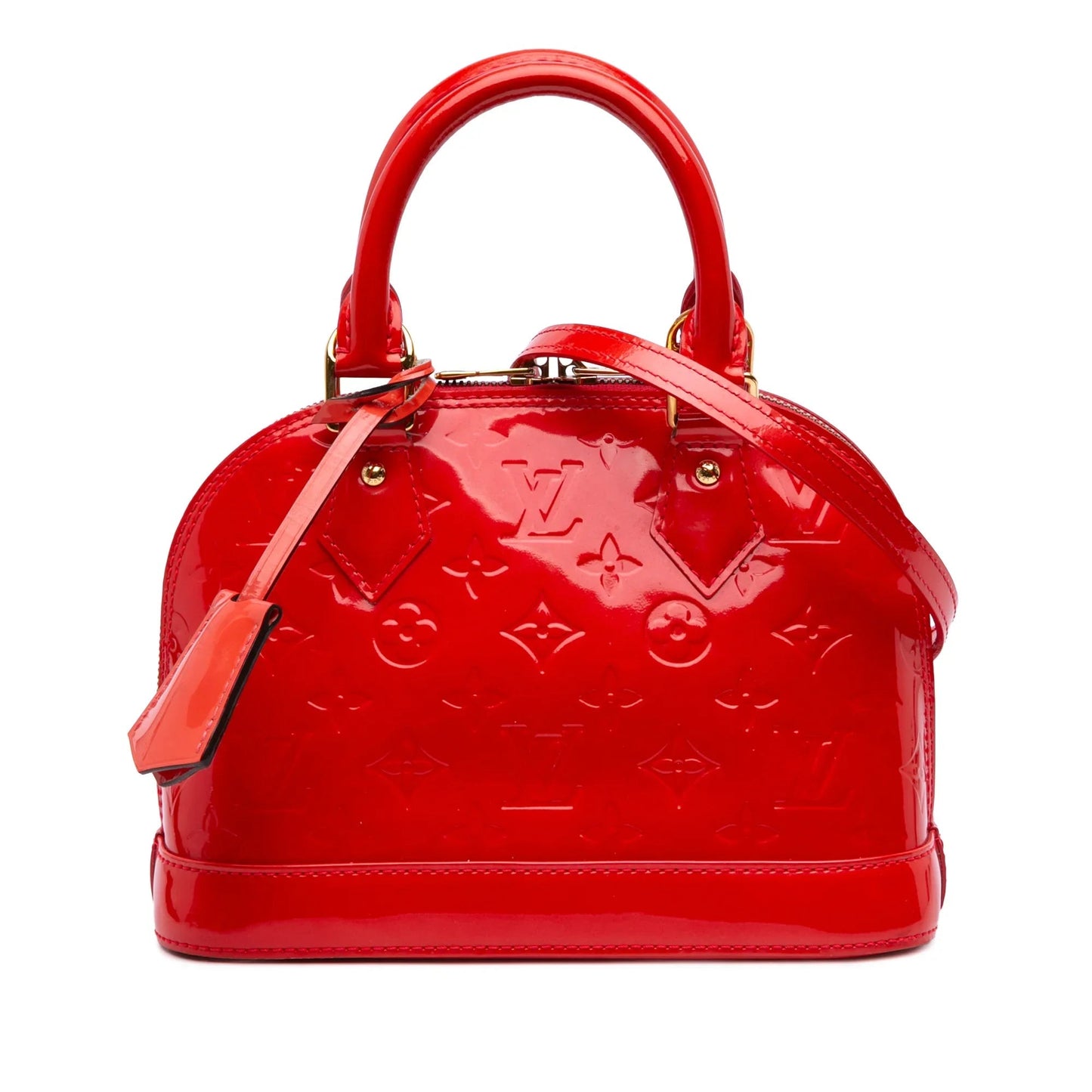 Red Louis Vuitton Monogram Vernis Alma BB Satchel