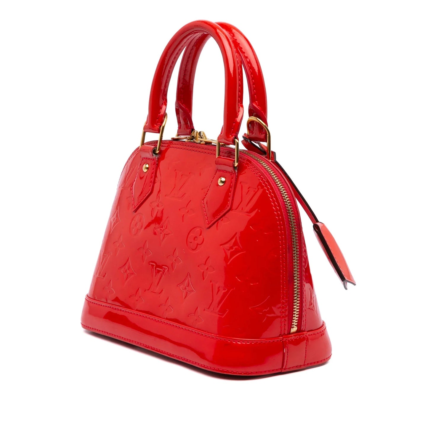 Red Louis Vuitton Monogram Vernis Alma BB Satchel