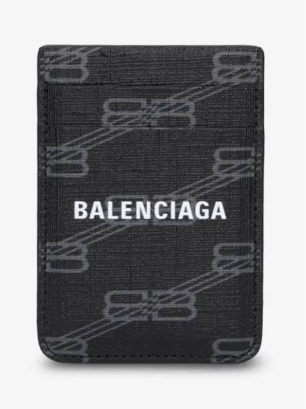 Luxury Balenciaga Trending 2025 Signature Magnet Card Wallet Black