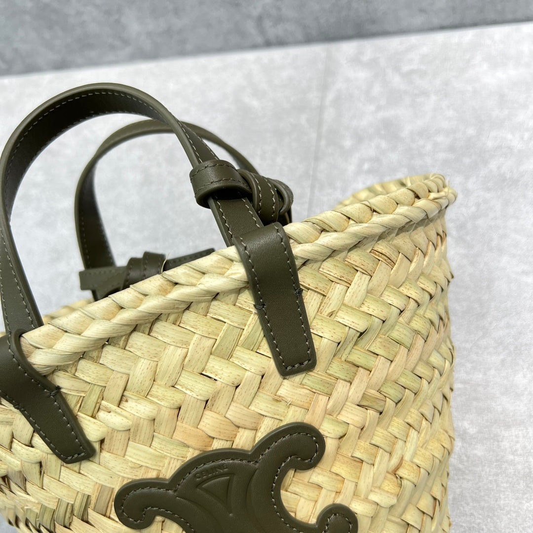 Top Quality Teen Triomphe Classic Pannier Tote Dark Green For Women 8in/20cm