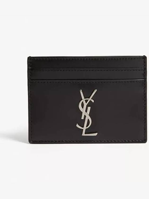 Luxury Saint Laurent Trending 2025 Monogram Card Case in Smooth Leather Black