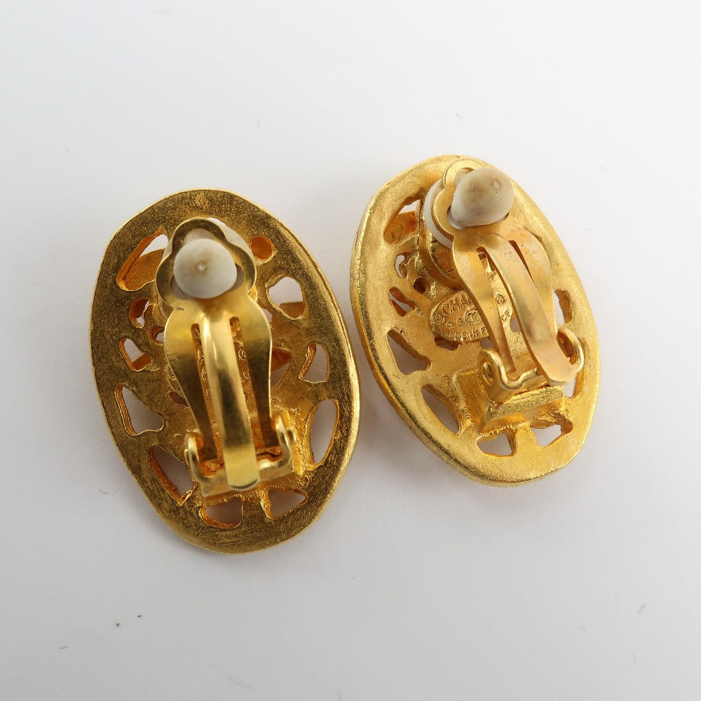 CHANEL Earring Plated Gold gold   Oval Women