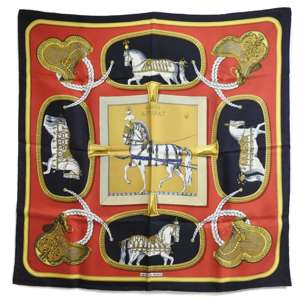 HERMES scarf silk multicolor GRAND APPARAT Carre90 Women  d