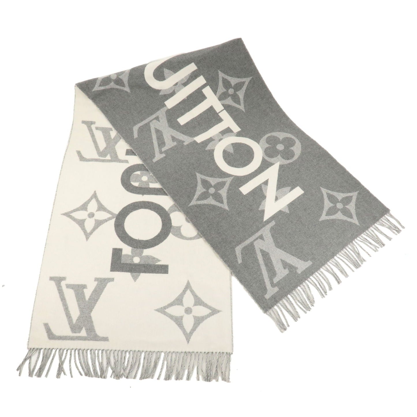 Louis Vuitton Echarpe Monogram Capital Cashmere Wool Scarf M73455