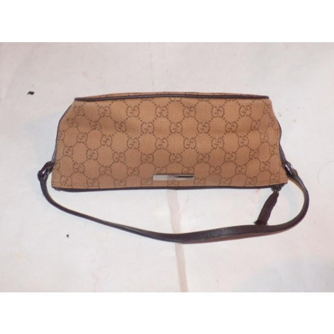 Gucci   Rusty Orange Large G Logo Print Canvas Brown Leather And Hobo Bag