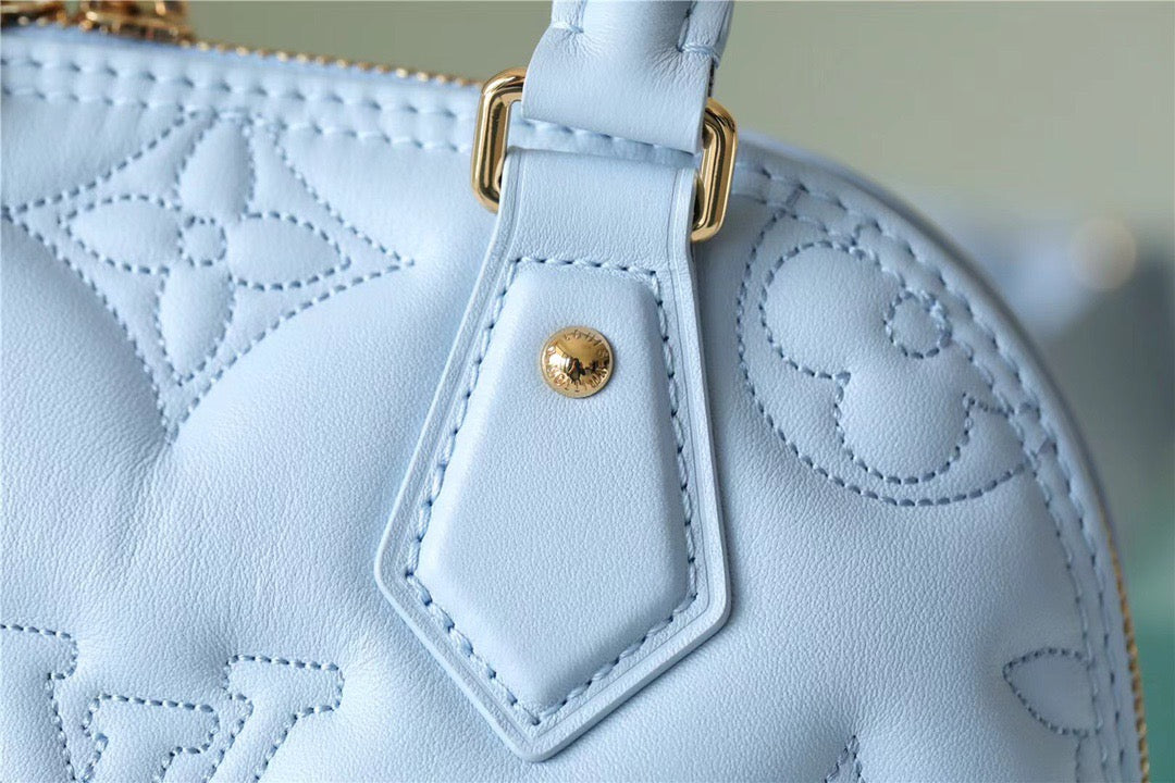 Top Quality Alma BB Bag Handbags,  Shoulder and Cross Body Bags For Women In Bleu Glacier Blue 9.6in/25cm Top Quality M59822