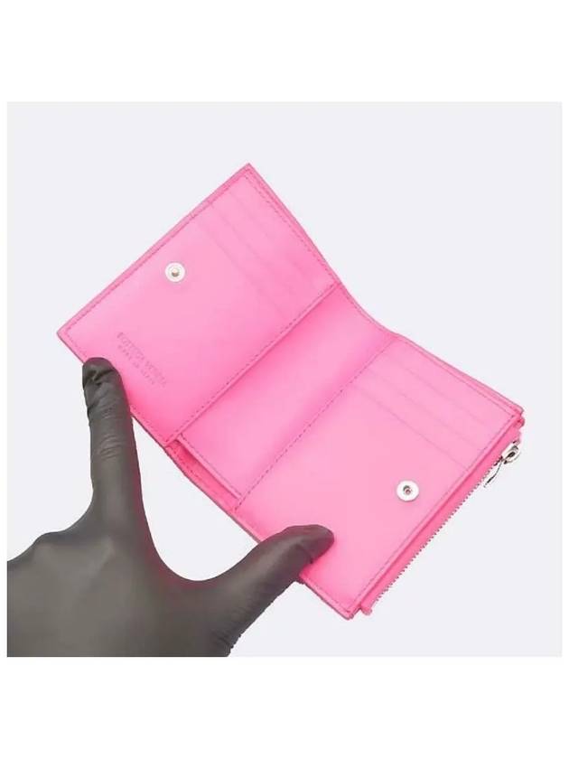 Luxury Bottega Veneta pink half wallet