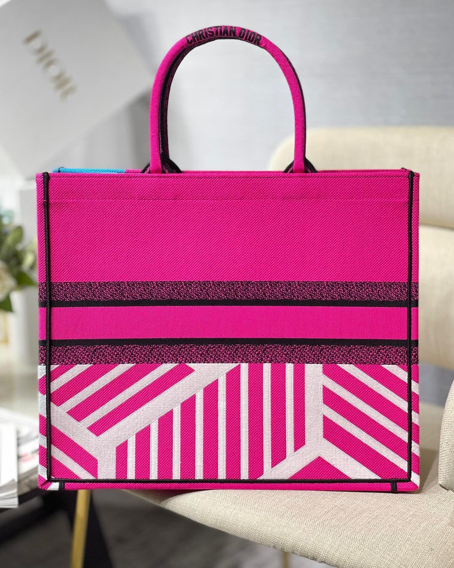 Top Quality Large Book Tote Pink And Blue, For Women, Womens Handbags 16.5in/42cm CD