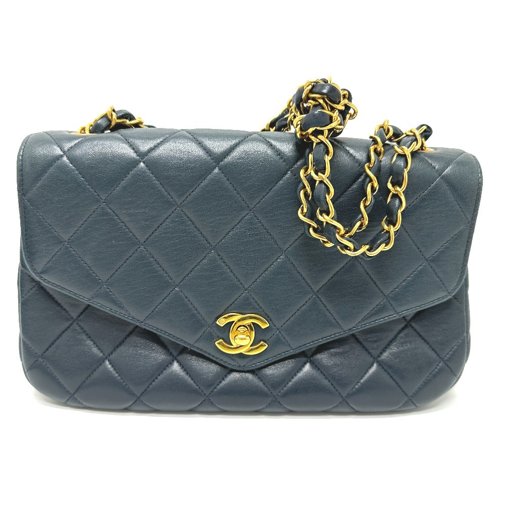 CHANEL Tote Bag lambskin Navy Quilting   WChain CC Matelasse COCO Mark