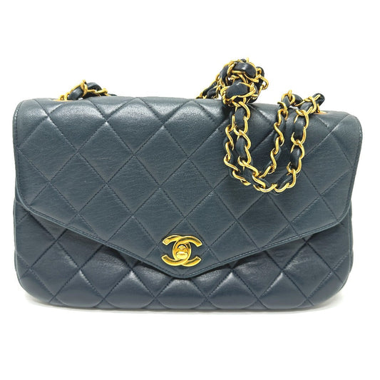 CHANEL Tote Bag lambskin Navy Quilting   WChain CC Matelasse COCO Mark