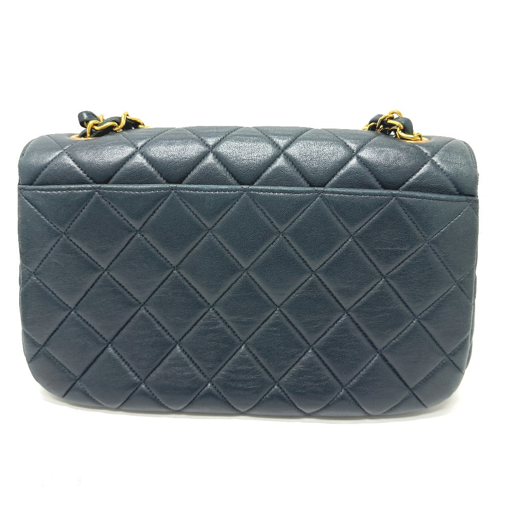 CHANEL Tote Bag lambskin Navy Quilting   WChain CC Matelasse COCO Mark
