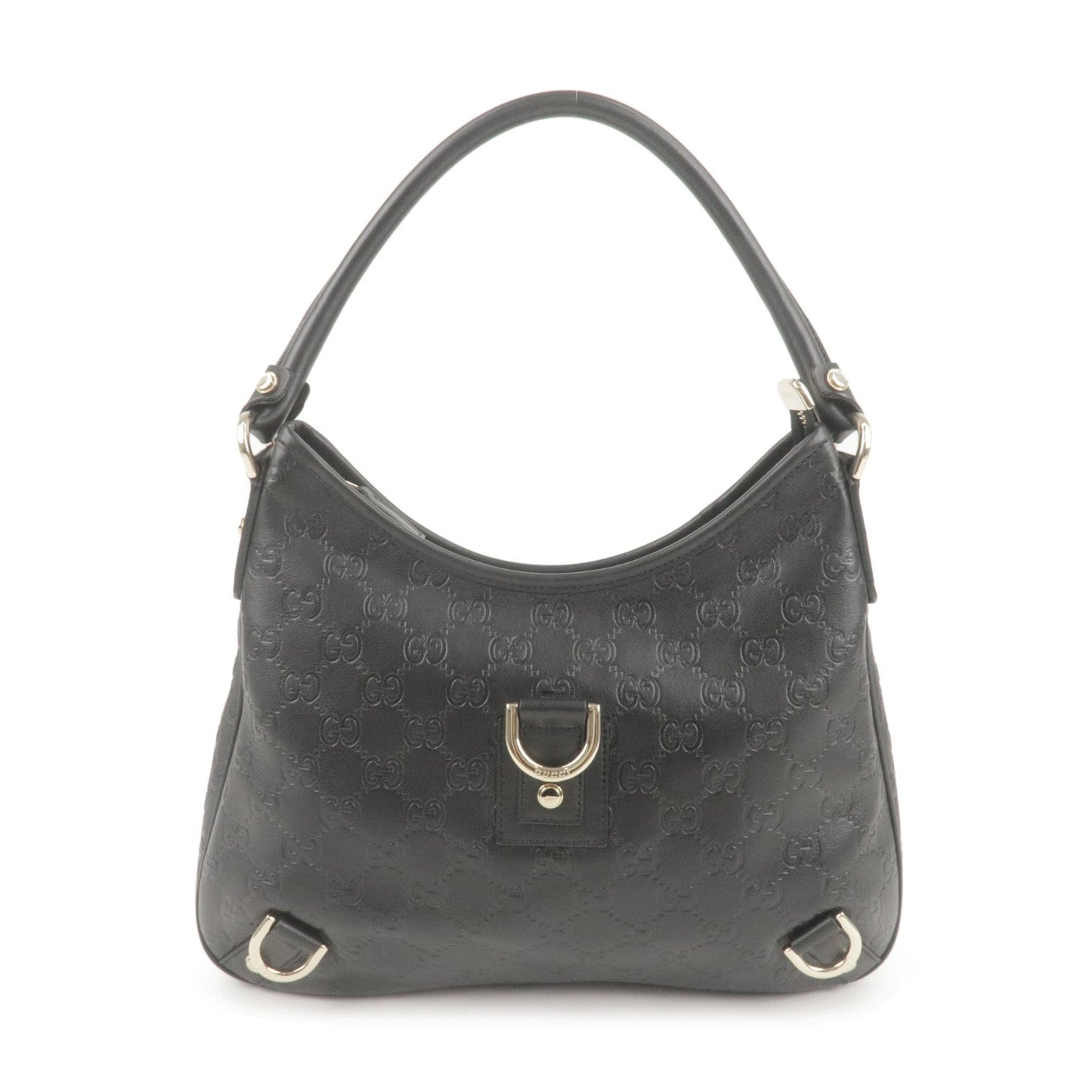 GUCCI Abbey Guccissima Leather Shoulder Bag Black 130738