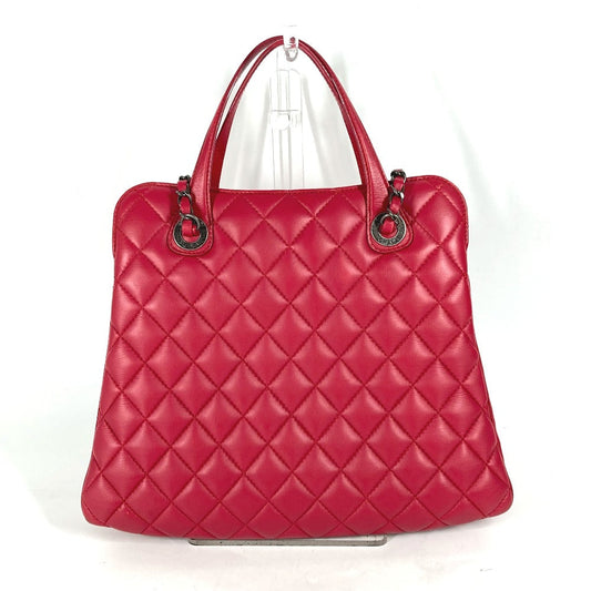 CHANEL Tote Bag lambskin pink Handbag Shoulder Bag CC COCO Mark Matelasse Quilting