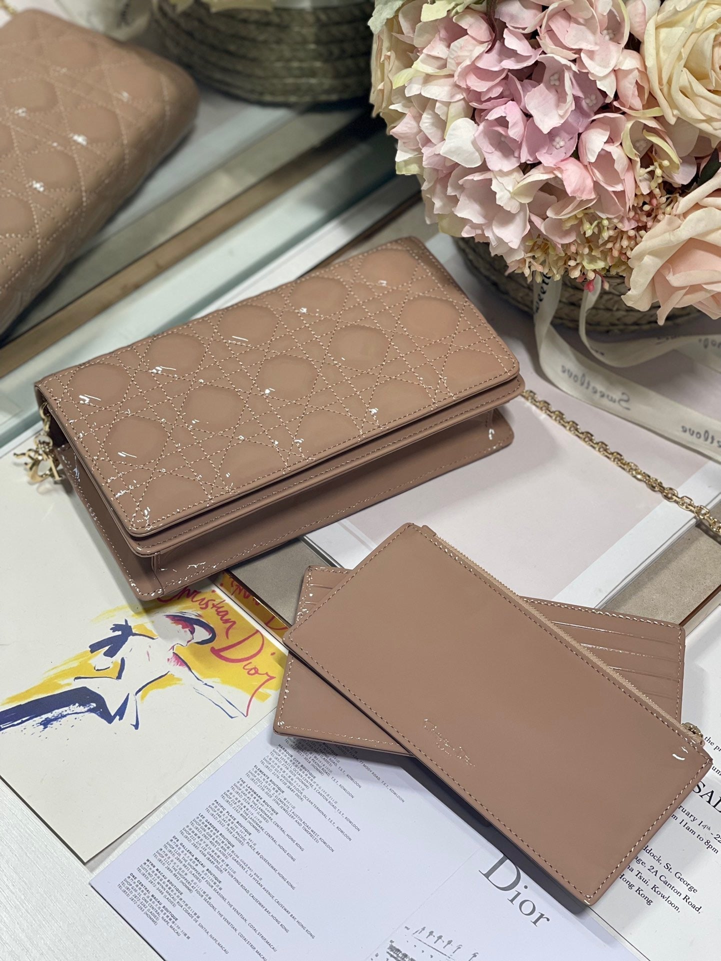Top Quality Lady Pouch Beige, For Women, Womens Handbags 8.5in/21.5cm CD S0204OVRB_M45M