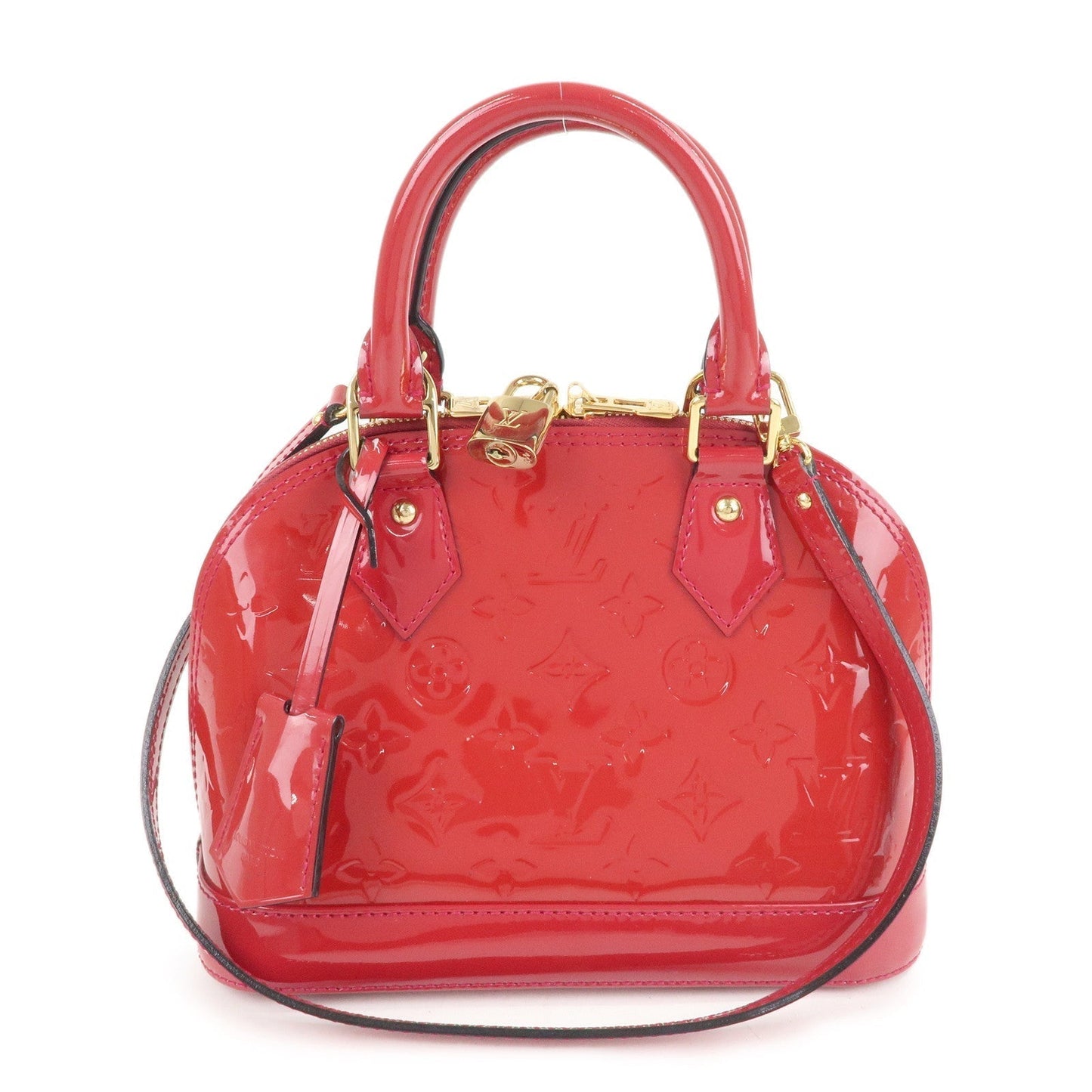 Auth Louis Vuitton Monogram Vernis Alma BB 2Way Bag Rose Indien M91771  d F/S