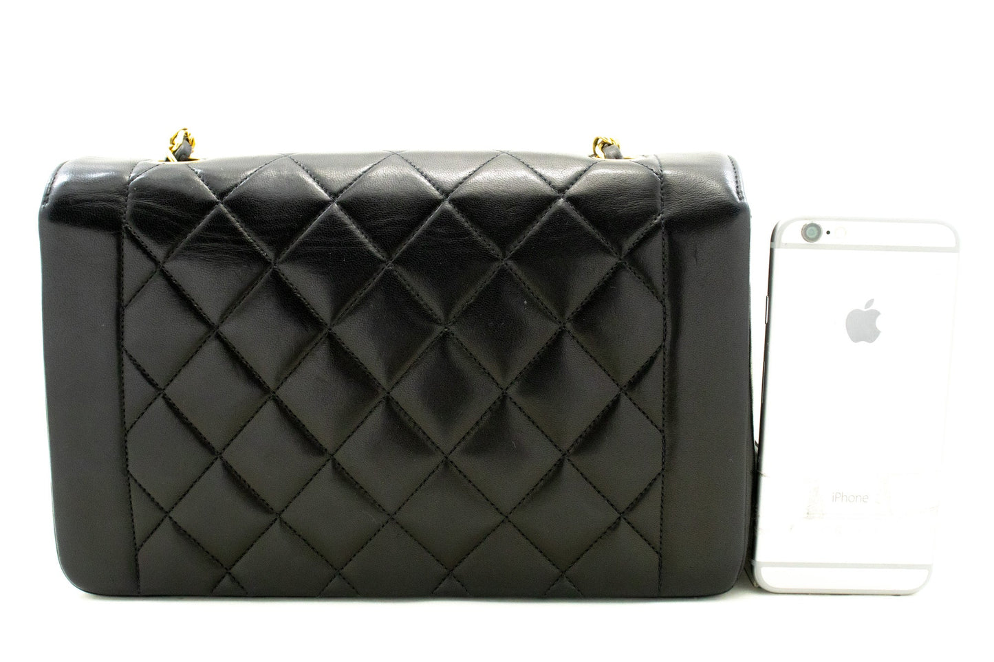 CHANEL Diana Flap Chain Shoulder Bag Black Quilted Lambskin Purse