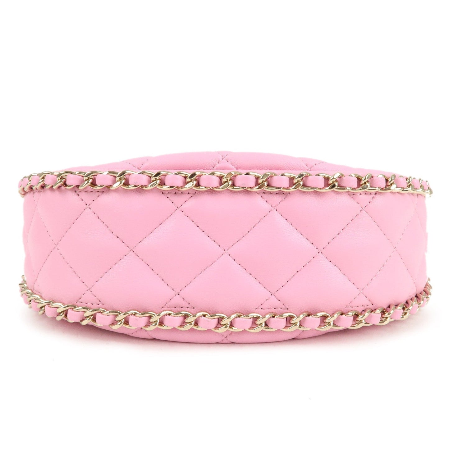 Auth CHANEL Matelasse Lamb Skin Small Hobo Shoulder Bag Pink AS3917  d F/S
