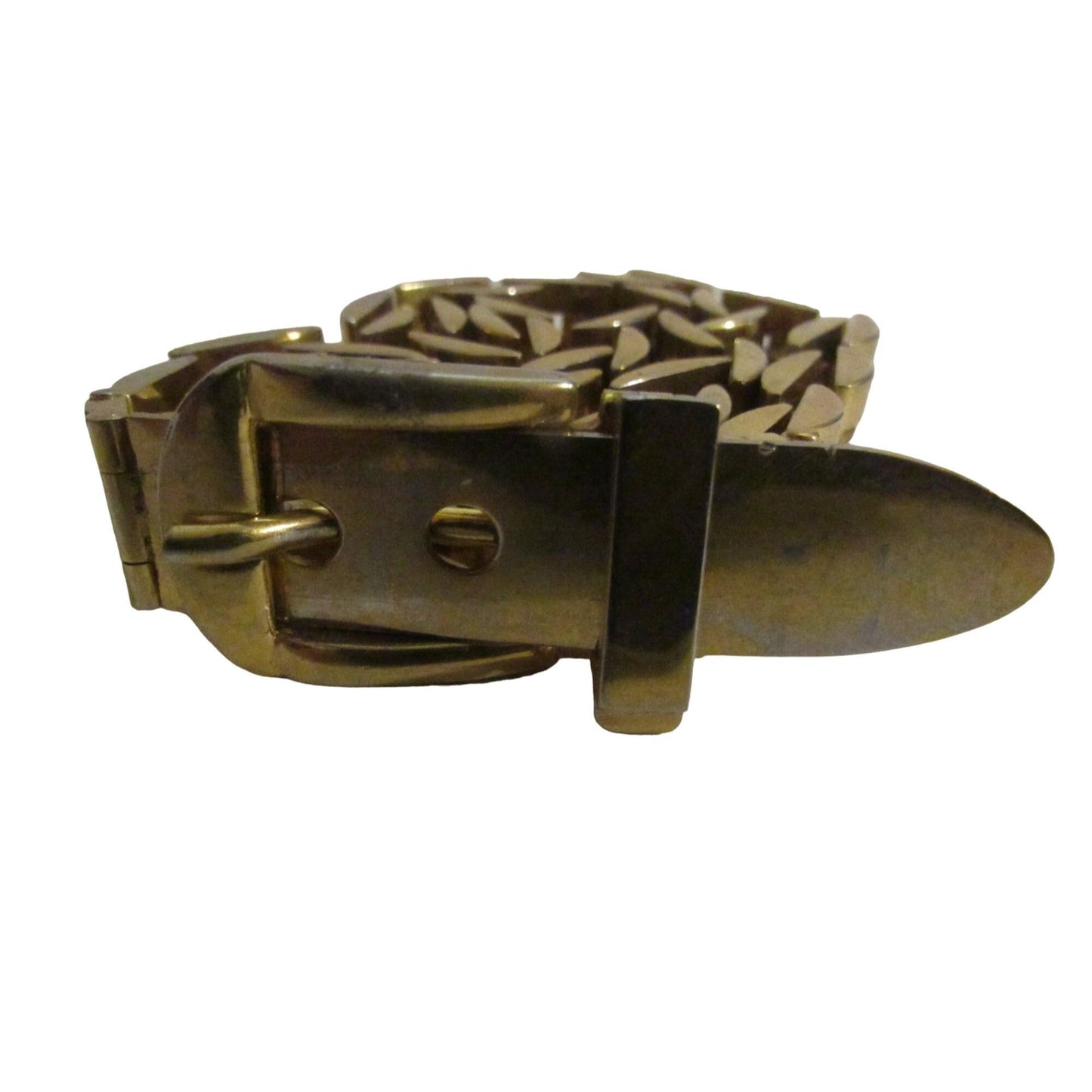 , Gucci Sylvie style gold link skinny belt with metal 'belt buckle' clasp